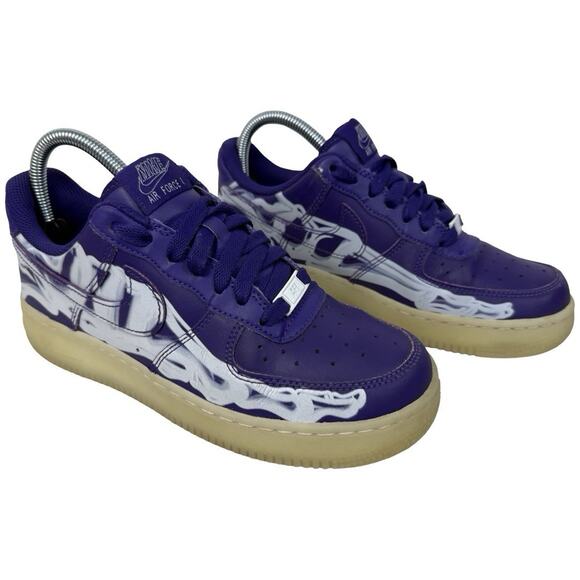Nike Other - Nike Air Force 1 Low '07 QS Purple Skeleton Halloween 2022 Size 5.5 EUC No Box
